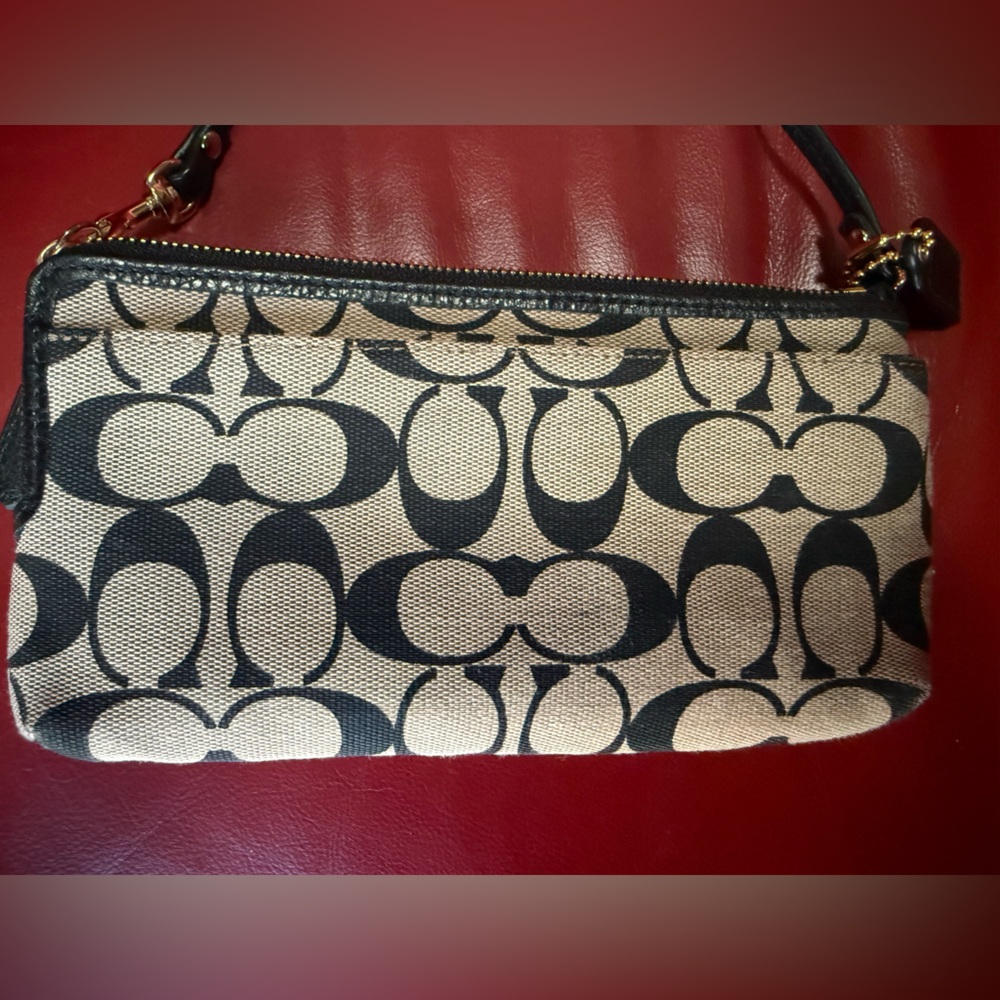 Coach Signature Madison Double Zip Wristlet Wallet - Picture 3 of 7